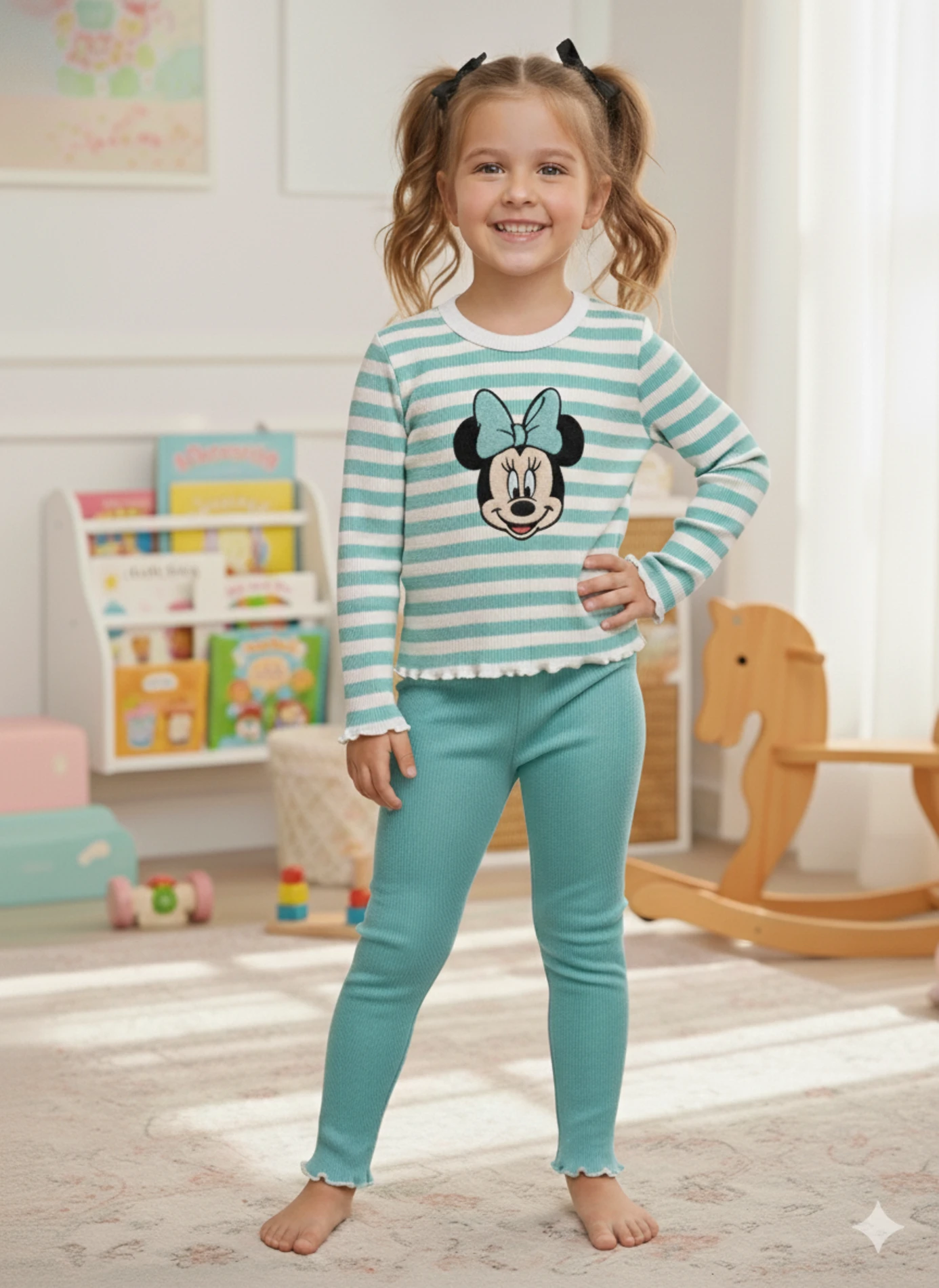 Minnie Mouse Detaylı Fitilli Takım 