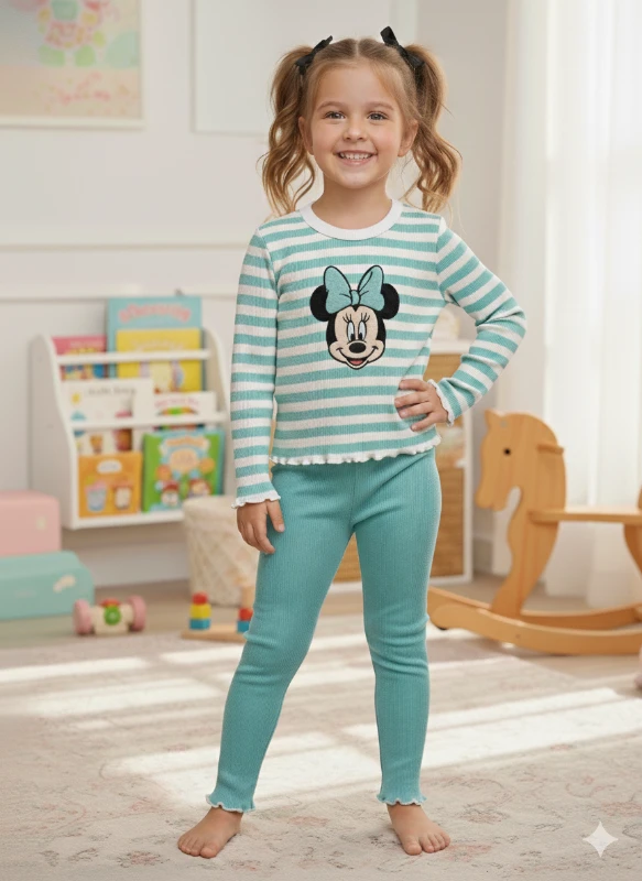 Minnie Mouse Detaylı Fitilli Takım 